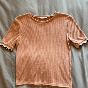 Zara Pink Ribbed Tank Top